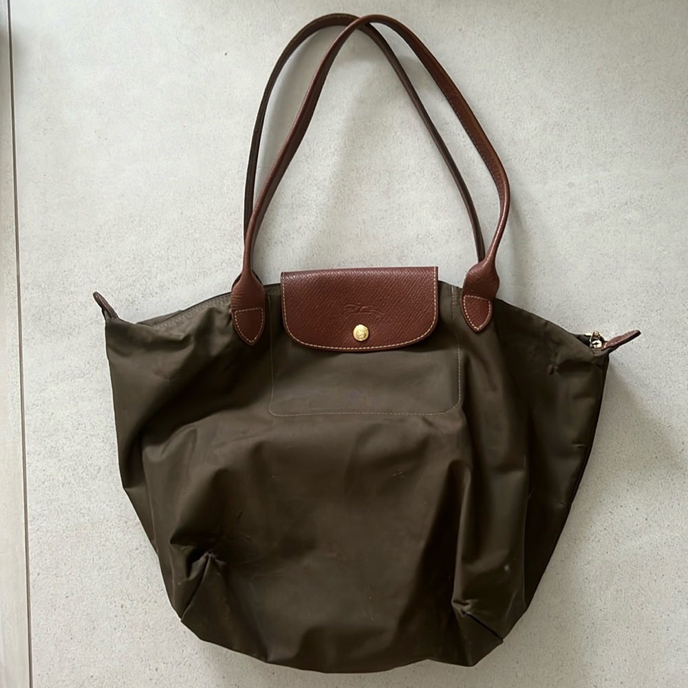 Longchamp Pliage original large tote green